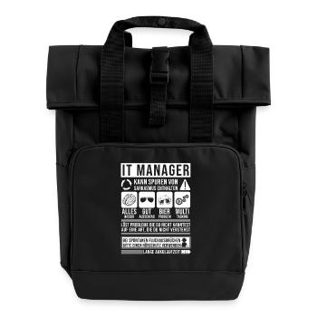 IT Manager Spruch lustig - Rolltop Rucksack mit zwei Griffen - Schwarz - Vorne