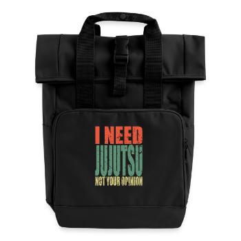 Jujutsu Spruch lustig - Rolltop Rucksack mit zwei Griffen - Schwarz - Vorne