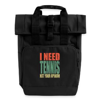 Tennis Spruch lustig - Rolltop Rucksack mit zwei Griffen - Schwarz - Vorne