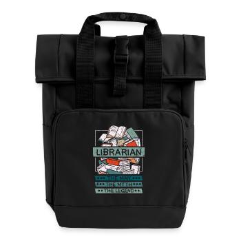 Librarian man myth legend - Rolltop Rucksack mit zwei Griffen - Schwarz - Vorne