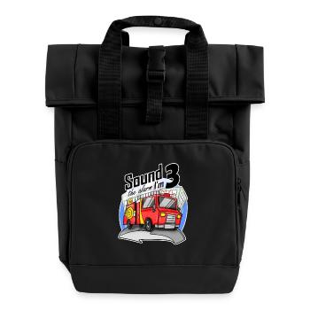 3 ans Jeune pompier camion voiture - Sac à dos Roll Top à deux anses - noir - Devant