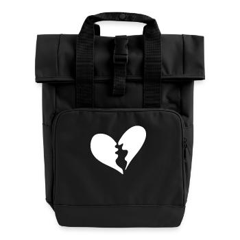 Gebrochenes Herz - Rolltop Rucksack mit zwei Griffen - Schwarz - Vorne
