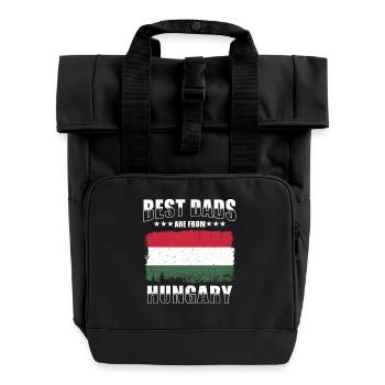 Hungarian Father Hungary Papa - Roll Top Backpack with Two Handles - black - Front