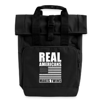 Best Twin Father USA American Dad - Roll Top Backpack with Two Handles - black - Front