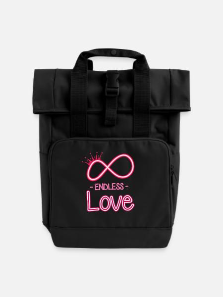 symbole de l’amour éternel - Sac à dos Roll Top à deux anses - noir
