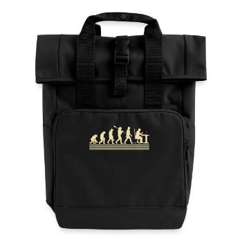 Evolution Of The Computer Programmer - Roll Top Backpack with Two Handles - black - Front