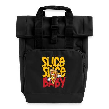 Slice slice baby pizza - Rolltop Rucksack mit zwei Griffen - Schwarz - Vorne