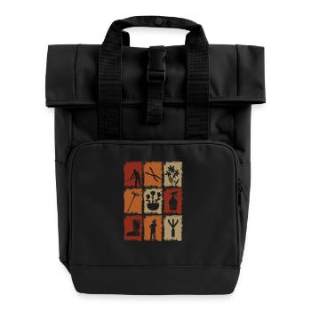 Jardinier d’outils de jardin - Sac à dos Roll Top à deux anses - noir - Devant