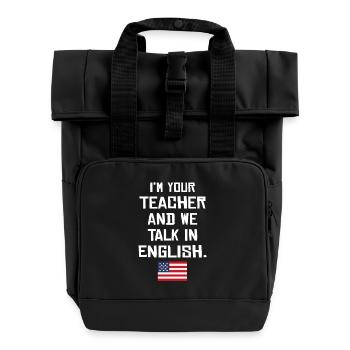 American English teacher - Rolltop Rucksack mit zwei Griffen - Schwarz - Vorne