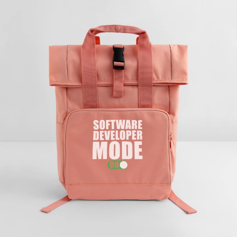 Software Developer Mode On Roll Top Backpack with Two Handles
