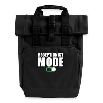 Rezeptionist Modus Ein Hotelfachmann Hotelfachfrau - Rolltop Rucksack mit zwei Griffen - Schwarz - Vorne