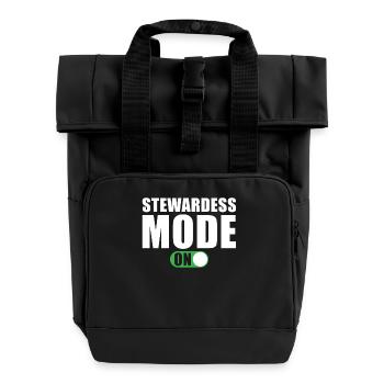 Stewardess Modus Ein - Rolltop Rucksack mit zwei Griffen - Schwarz - Vorne