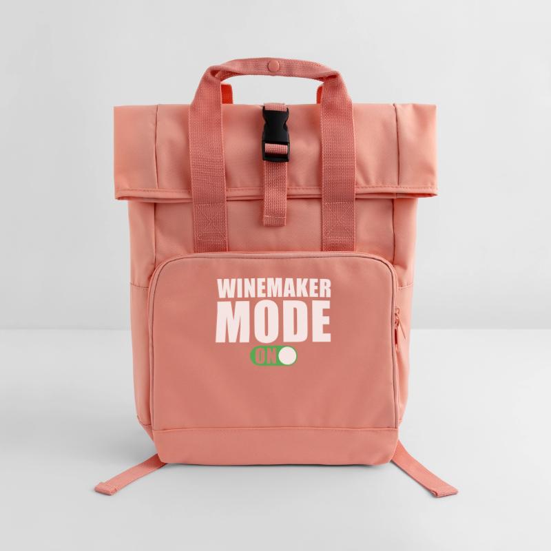 Winemaker mode On Roll Top Backpack with Two Handles