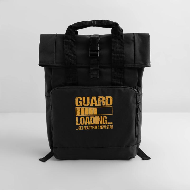 Security guard loading security guard training Roll Top Backpack with Two Handles