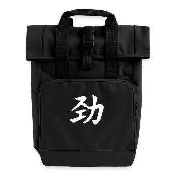 Lebensenergie Chinesische Schrift Zeichen Symbol - Rolltop Rucksack mit zwei Griffen - Schwarz - Vorne