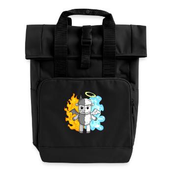 Sheep - Angels and Devils - Roll Top Backpack with Two Handles - black - Front