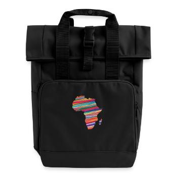 Afrika Karte Bunt Land Kontinent - Rolltop Rucksack mit zwei Griffen - Schwarz - Vorne