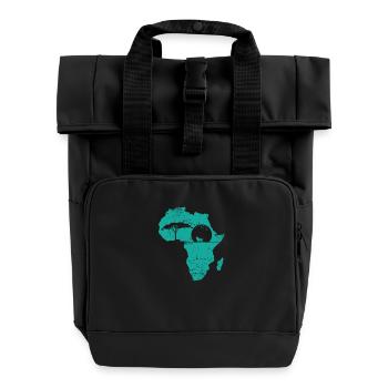 Safari Afrika Bevölkerung Kontinent Karte - Rolltop Rucksack mit zwei Griffen - Schwarz - Vorne