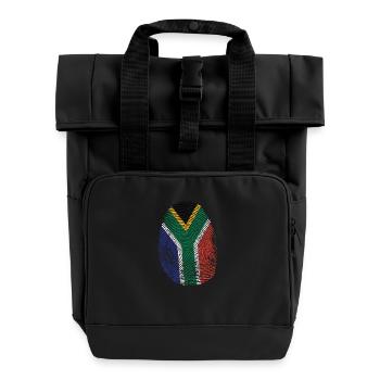 Fingerabdruck Südafrika D.N.A. Kontinent - Rolltop Rucksack mit zwei Griffen - Schwarz - Vorne