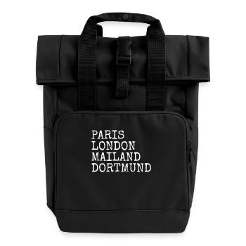 Dortmund Paris London Milan I love Dortmunders - Roll Top Backpack with Two Handles - black - Front
