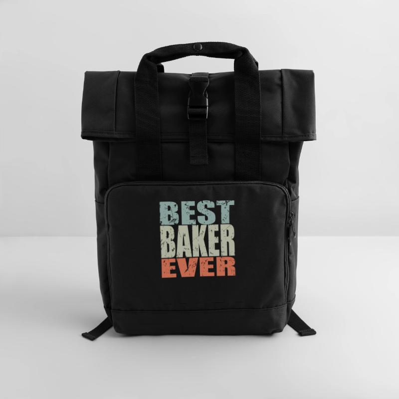 Best Bäcker ever Bäcker Geschenk Rolltop Rucksack mit zwei Griffen