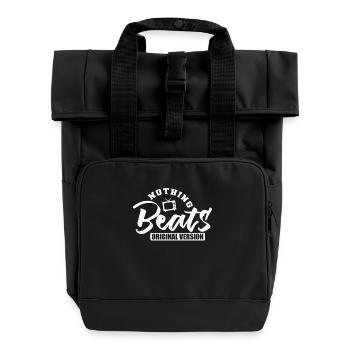Nothing Beats original version Movies Language - Roll Top Backpack with Two Handles - black - Front