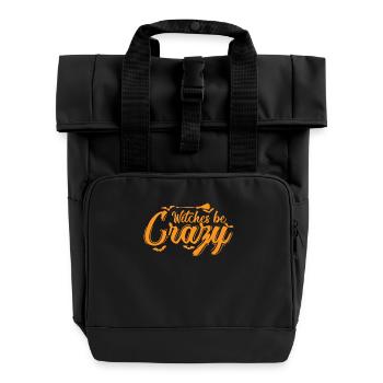 Witches be crazy Halloween custom ghost - Roll Top Backpack with Two Handles - black - Front