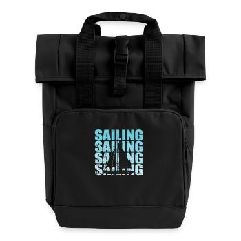 Sailing Segeln Boot Wassersport Hobby - Rolltop Rucksack mit zwei Griffen - Schwarz - Vorne