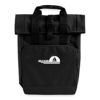 This is the Way Segeln Boot Sport Wassersport - Rolltop Rucksack mit zwei Griffen - Schwarz - Vorne
