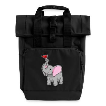 Drapeau des éléphants - Sac à dos Roll Top à deux anses - noir - Devant