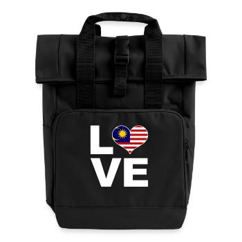 J’aime le drapeau du cœur de la Malaisie - Sac à dos Roll Top à deux anses - noir - Devant