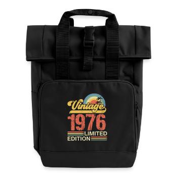 Vintage 1976 - Roll Top Backpack with Two Handles - black - Front
