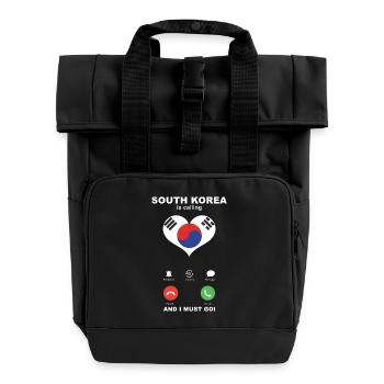 La Corée du Sud appelle South Korea Heart Souvenir - Sac à dos Roll Top à deux anses - noir - Devant