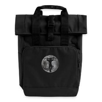 Calisthenics Logo Klimmzug Fitness Workout - Rolltop Rucksack mit zwei Griffen - Schwarz - Vorne