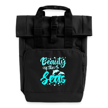 Beauty of the seas dolphins - Roll Top Backpack with Two Handles - black - Front