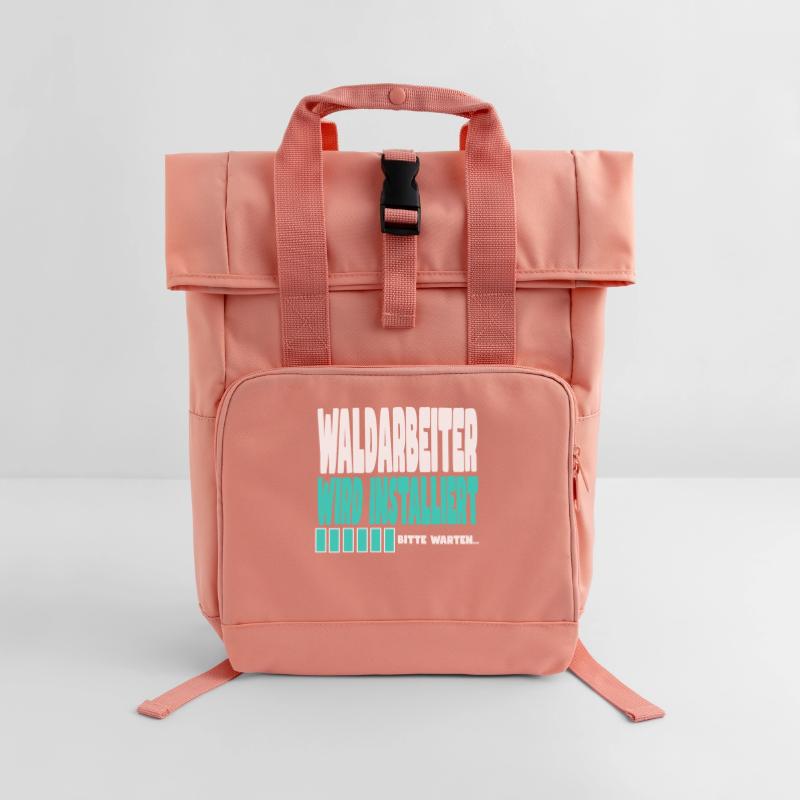 Waldarbeiter wird installiert Rolltop Rucksack mit zwei Griffen