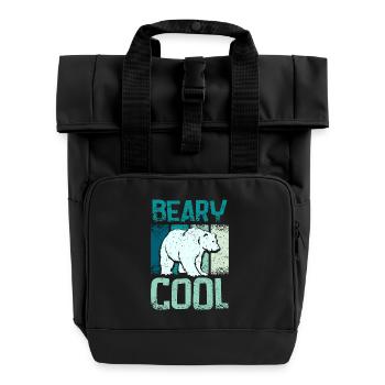 Polar bears beary cool - Rolltop Rucksack mit zwei Griffen - Schwarz - Vorne