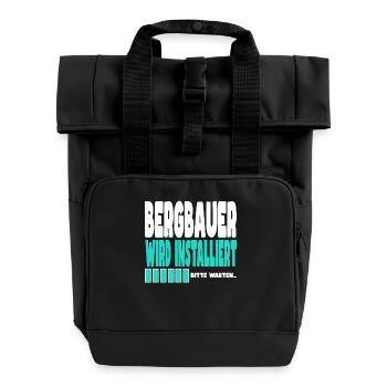 Bergbauer wird installiert - Rolltop Rucksack mit zwei Griffen - Schwarz - Vorne