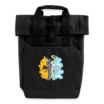 Katze Katzenrasse Burmilla - Rolltop Rucksack mit zwei Griffen - Schwarz - Vorne