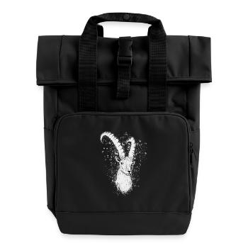 Capricorn Zodiac Sign Gift - Roll Top Backpack with Two Handles - black - Front