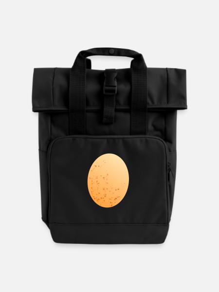 Ei Hühnerei - Rolltop Rucksack mit zwei Griffen - Schwarz