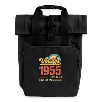 1955 - Sac à dos Roll Top à deux anses - noir - Devant