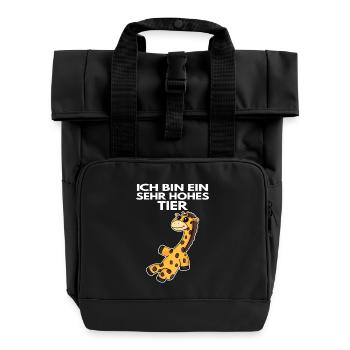 Teamleiter Giraffe - Rolltop Rucksack mit zwei Griffen - Schwarz - Vorne