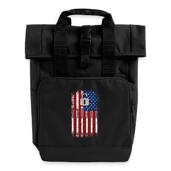 Usa American Flag Locksmith 4th of July - Rolltop Rucksack mit zwei Griffen - Schwarz - Vorne