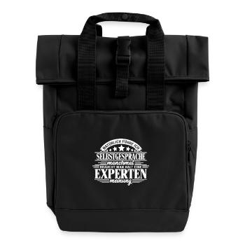 Natürlich führe ich Selbstgespräche - - Rolltop Rucksack mit zwei Griffen - Schwarz - Vorne