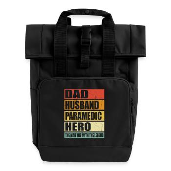 Père Mari Ambulancier Paramédical Héros - Sac à dos Roll Top à deux anses - noir - Devant