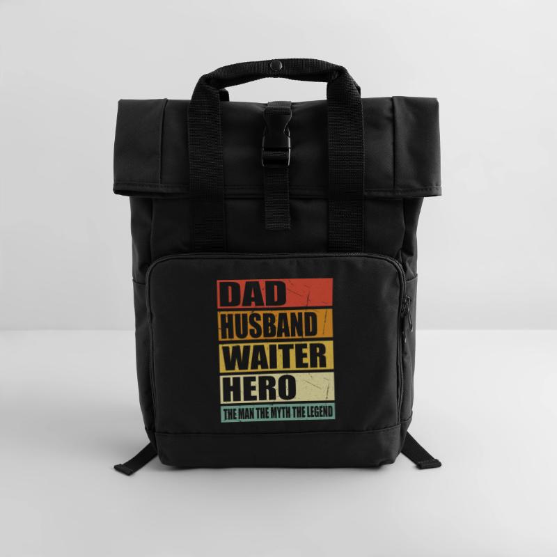 Vater Ehemann Kellner Held Rolltop Rucksack mit zwei Griffen
