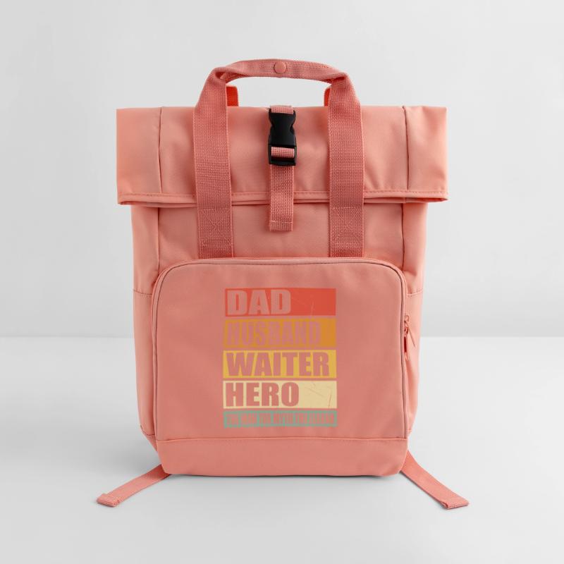Vater Ehemann Kellner Held Rolltop Rucksack mit zwei Griffen