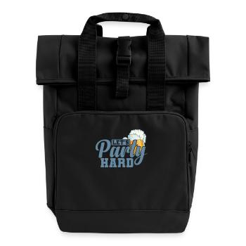 Let’s Party Hard Feiern tanzen Musik - Rolltop Rucksack mit zwei Griffen - Schwarz - Vorne