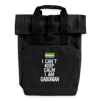 I can not Keep Calm I am Gabonese - Roll Top Backpack with Two Handles - black - Front